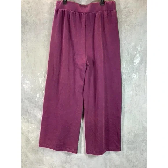 And Now This Women's Deep Eggplant Wash Wide-Leg Pull-On Pants SZ 2XL - Picture 2 of 9